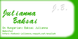 julianna baksai business card